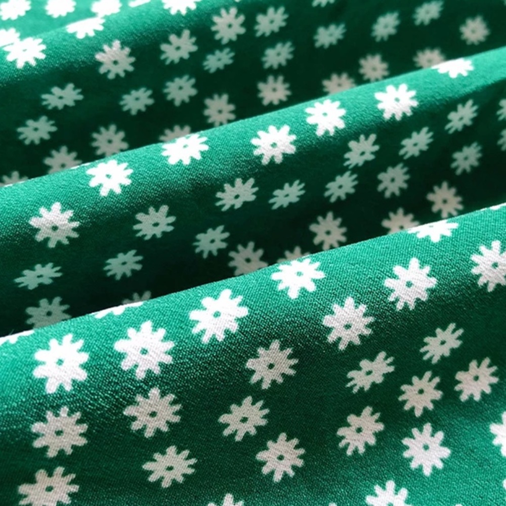 2 Left! Green Floral Wrap Maxi Boho Chiffon Dress - Picture 10 of 14